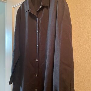 LOFT Black Maxi Shirt Dress